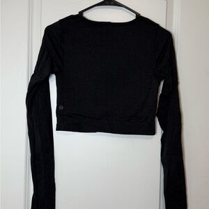 Lululemon ebb to street black Long Sleeve Crop Top